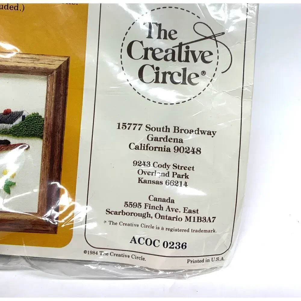 VTG NOS 1984 Creative Circle BIRCH HILL FARM 0335 Sealed Crewel Kit Persian Wool
